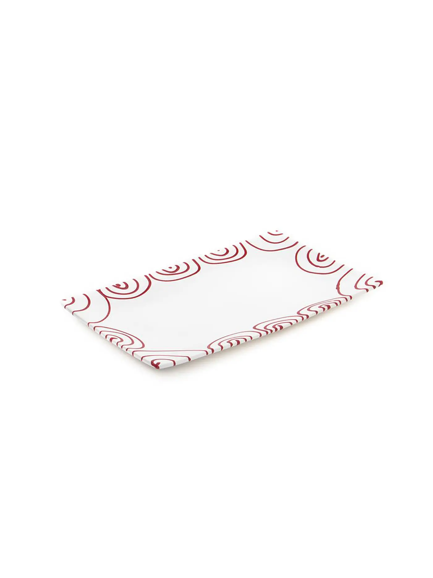 GMUNDNER KERAMIK | Platte rechteckig "Rot Geflammt" 36x15cm | 